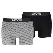 Levis 2P Men Logo Boxer Briefs Grå/Svart bomull X-Large Herre