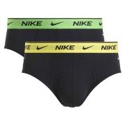 Nike 2P Everyday Cotton Stretch Brief Mørkgrå  bomull Large Herre