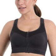 Anita BH Active Front Zip Sports Bra Mørkgrå  nylon Medium Dame