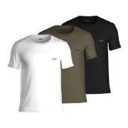 HUGO 3P Triplet T-Shirt Svart/Grønn bomull Medium Herre