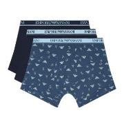 Armani Logo Boxer With Long Leg 3P Marine/Blå bomull Large Herre