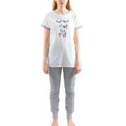 Esprit Anna Pyjamas Set Svart/Hvit bomull 40 Dame