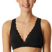 Schiesser BH Unique Cotton Soft Bra With Lace Svart bomull B 85 Dame
