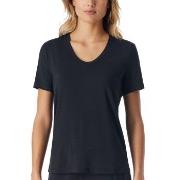 Schiesser Women Mix and Relax V-neck T-Shirt Svart modal 36 Dame