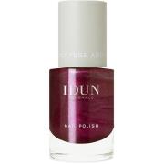 IDUN Minerals Nail Polish Obsidian Metallic Burgundy - 11 ml