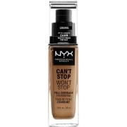 NYX Professional Makeup Can't Stop Won't Stop Foundation Caramel - 30 ...