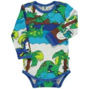 Småfolk Mønstret Baby Body Med Dinosaurer Blue Atoll | Blå | 62 cm