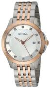 Bulova Dameklokke 98P162 Diamond Hvit/Rose-gulltonet stål Ø36 mm