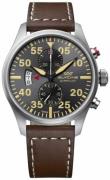 Glycine Herreklokke GL0359 Airpilot Chrono Sort/Lær Ø44 mm