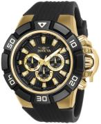 Invicta Herreklokke 24388 Force Sort/Gummi Ø52 mm