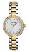 Bulova Dameklokke 98R172 Aracena Hvit/Gulltonet stål Ø29 mm