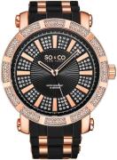 So & Co New York Herreklokke 5564.3 Madison Sort/Rose-gulltonet