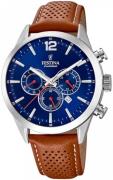 Festina Herreklokke F20542-3 Timeless Blå/Lær Ø43.5 mm