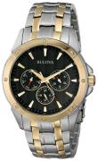 Bulova Herreklokke 98C120 Sort/Gulltonet stål Ø43 mm