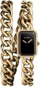 Chanel Dameklokke H3750 Premiere Sort/18 karat gult gull