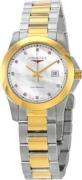 Longines Dameklokke L3.376.3.87.7 Conquest Ladies Hvit/Gulltonet