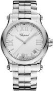 Chopard Dameklokke 278582-3002 Happy Sport Hvit/Stål Ø36 mm