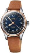 Oris Dameklokke 01 754 7749 4365-07 5 17 66 Aviation Blå/Lær Ø36 mm