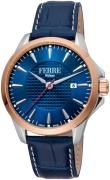 Ferrè Milano Herreklokke FM1G157L0021 Lenio Blå/Lær Ø42 mm