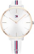 Tommy Hilfiger Dameklokke 1782156 Sølvfarget/Gummi Ø38 mm