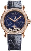 Chopard Dameklokke 274894-5001 Happy Moon Blå/Lær Ø36 mm