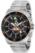 Invicta Herreklokke 39055 Disney Sort/Stål Ø48 mm