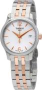 Tissot Dameklokke T063.210.22.037.01 Tradition Hvit/Rose-gulltonet