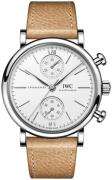 IWC Herreklokke IW391502 Portofino Sølvfarget/Lær Ø39 mm