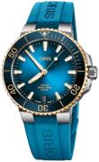 Oris Herreklokke 01 400 7769 6355-07 4 22 75FC Aquis Blå/Gummi