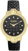 Versus by Versace Dameklokke VSPLK1220 Mouffetard Sort/Lær Ø38 mm