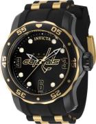 Invicta Herreklokke 42311 NHL Sort/Gulltonet stål Ø48 mm