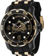 Invicta Herreklokke 42323 NHL Sort/Gulltonet stål Ø48 mm