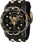 Invicta Herreklokke 42322 NHL Sort/Stål Ø48 mm