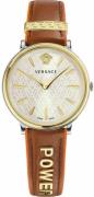 Versace Dameklokke VBP070017 V Circle Sølvfarget/Lær Ø38 mm