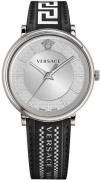 Versace Herreklokke VE5A01021 V Circle Sølvfarget/Lær Ø42 mm
