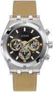 Guess Herreklokke GW0262G1 Continental Sort/Lær Ø44 mm