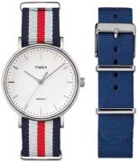 Timex Dameklokke TWG019000 Hvit/Gummi Ø37 mm