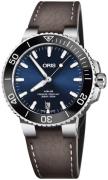 Oris Herreklokke 01 733 7732 4135-07 5 21 10FC Diving Blå/Lær