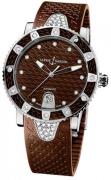 Ulysse Nardin Dameklokke 8103-101E-3C-15 Ladies Diver Brun/Gummi Ø40