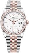 Rolex Dameklokke 126281RBR-0005 Datejust 36 Hvit/18 karat rosé gull