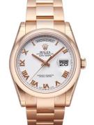 Rolex Herreklokke 118205F-0053 Day-Date 36 Hvit/18 karat rosé gull