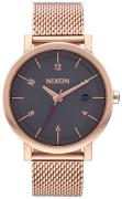 Nixon The Rollo Dameklokke A10872449-00 Sort/Rose-gulltonet stål