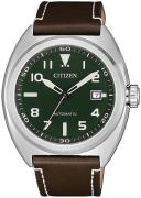 Citizen 99999 Herreklokke NJ0100-38X Grønn/Lær Ø42 mm