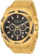 Invicta Bolt Herreklokke 34122 Sort/Gulltonet stål Ø50 mm