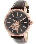 Bulova Mechanical Herreklokke 97A109 Sort/Lær Ø45 mm