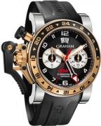 Graham Chronofighter Oversize Herreklokke 2OVGG.B21A Sort/Gummi Ø47