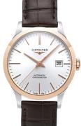 Longines Herreklokke L2.820.5.72.2 Record Sølvfarget/Lær Ø38.5 mm