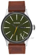 Nixon Herreklokke A1052334-00 The Sentry Grønn/Lær Ø42 mm