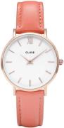 Cluse Dameklokke CL30045 Minuit Hvit/Lær Ø33 mm