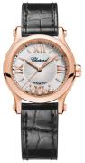 Chopard Dameklokke 274893-5001 Happy Sport Sølvfarget/Lær Ø30 mm